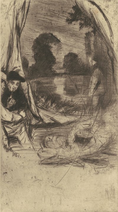 The Camp, 1861 publisert 1879. av James Abbott McNeill Whistler