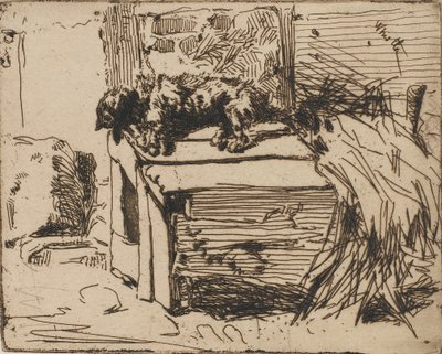 Hunden på kennelen, 1858. av James Abbott McNeill Whistler