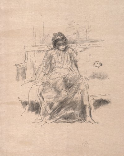 Den draperte figuren sittende, 1893. av James Abbott McNeill Whistler