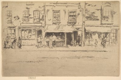 Fiskebutikken, travle Chelsea fiskebutikk, Chelsea, 1886-87. av James Abbott McNeill Whistler