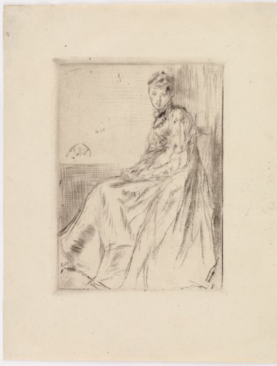 The Letter Maud, sittende, 1873. av James Abbott McNeill Whistler