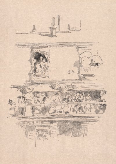 Den lange balkongen, 1894. av James Abbott McNeill Whistler