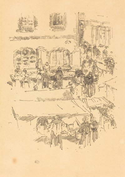 Markedsplassen, Vitré, 1893. av James Abbott McNeill Whistler