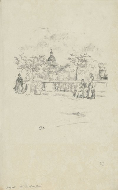 Pantheon, fra terrassen til Luxembourghagen av James Abbott McNeill Whistler