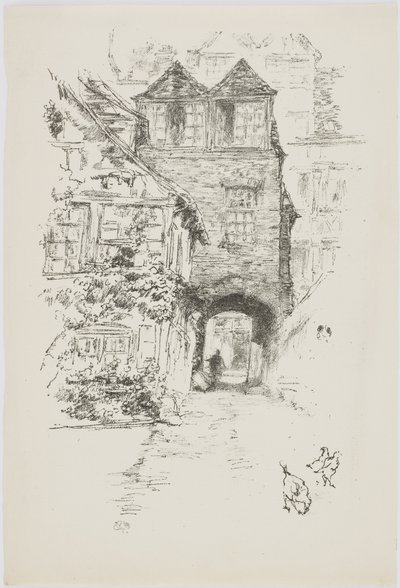 Prestens hus, Rouen, 1894-95 (lito på papir) av James Abbott McNeill Whistler