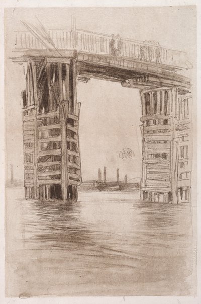 Den høye broen. av James Abbott McNeill Whistler