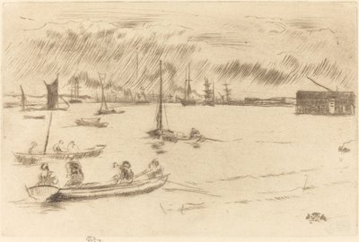 Tamisa spre Erith, c. 1877. norvegian av James Abbott McNeill Whistler