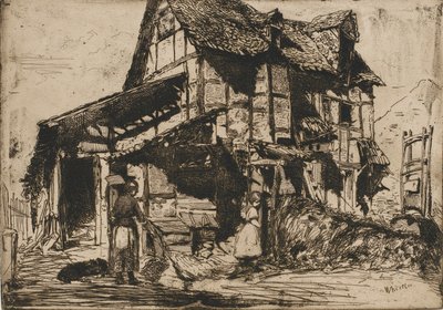 Den usikre leiegården. En av de tolv etsningene fra naturen. Det franske settet, 1858. av James Abbott McNeill Whistler