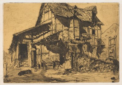 Den usikre leiegården Den gamle gården, 1858. av James Abbott McNeill Whistler