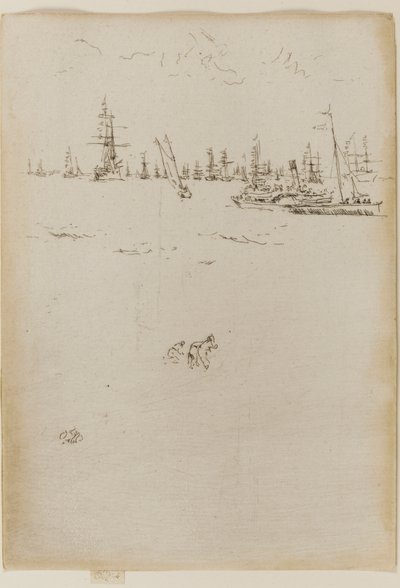 Besøkendes båt, 1887. av James Abbott McNeill Whistler