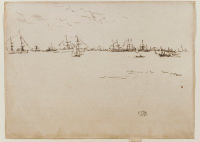 Troppskip, 1887. av James Abbott McNeill Whistler
