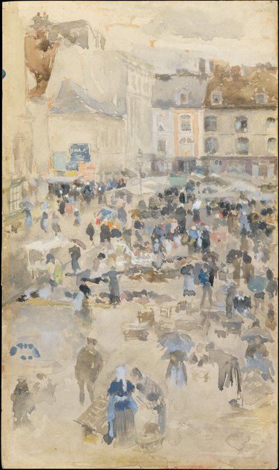 Variasjoner i Violet and GreyMarket Place, Dieppe, 1885. av James Abbott McNeill Whistler