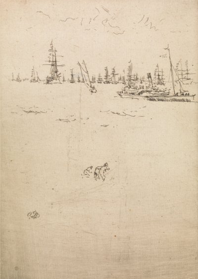 Visitors Boat, fra et sett med tolv etsninger med tittelen The Naval Review, 1887 av James Abbott McNeill Whistler