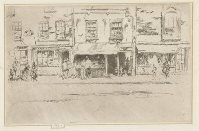 Viswinkel i Chelsea The Fish-Shop, Busy Chelsea av James Abbott McNeill Whistler