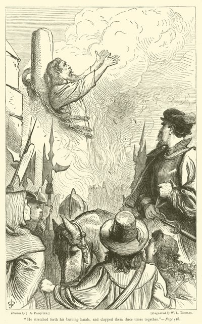 Han rakte ut sine brennende hender og klappet dem tre ganger sammen av James Abbott Pasquier