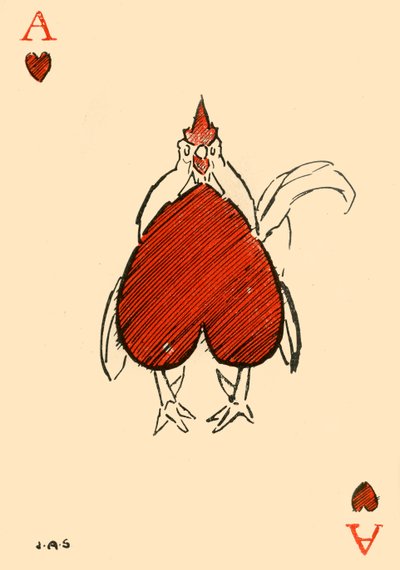 Den korpulente Chanticleer, fra hjertenes ess, 1910. av James Affieck Shepherd