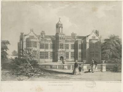 Ingestre Hall: litografi, nd [c 1844] av James Astbury Hammersley