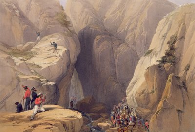 Inngang til Kojak-passet fra Parush, fra 'Sketches in Afghaunistan', gravert av Charles Haghe (1810-88) og Louis Haghe (1806-85), utgitt av Henry Graves, 1842 av James Atkinson