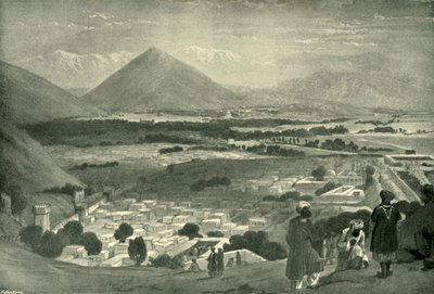 Bala Hissar og byen Kabul fra den øvre delen av citadellet, c1842, 1901. av James Atkinson