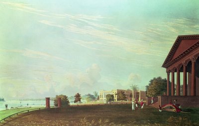 Barrackpore House, Calcutta, gravert av Robert Havell, pub. 1824 (gravering) av James Baillie Fraser