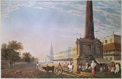 Writers Buildings, Calcutta, gravert av Robert Havell, pub. 1824 av James Baillie after Fraser