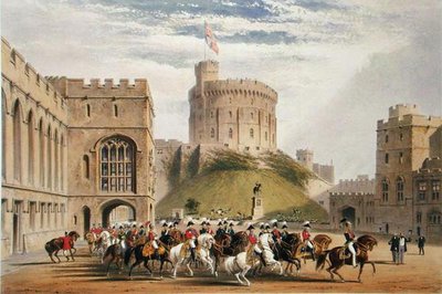 Firkanten ser vestover - keiseren av Russland og prins Albert (1819-61) av James Baker (after) Pyne