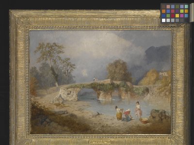 Rydder opp for fint vær, Beddgelert, Nord-Wales (olje på lerret) av James Baker Pyne