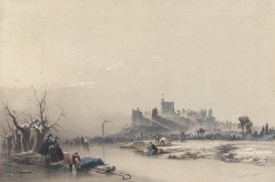 Windsor Castle fra den frosne elven under den store frosten av James Baker Pyne