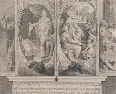 Hans Majestet som anbefaler en lov (design for veggene i det store rommet til Society for the Encouragement of the Arts) av James Barry