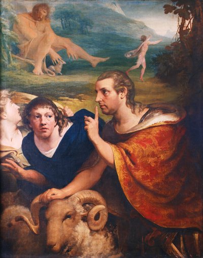 Portretter av James Barry og Edmund Burke i karakterene til Ulysses og hans følgesvenn på flukt fra Polyphemus-hulen, 1776 av James Barry