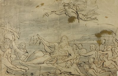 Studie for handel eller Themsens triumf, 1767-80 av James Barry