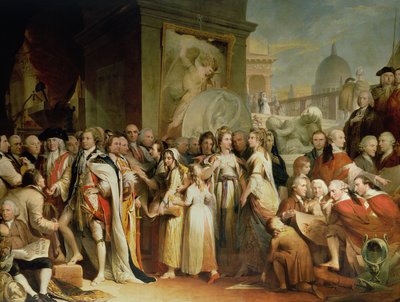 The Distribution of Premium in the Society of Arts, femte i serien The Progress of Human Culture and Knowledge, ca. 1777-84 av James Barry