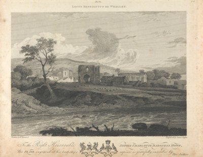 Fjern utsikt over Whalley Abbey av James Basire