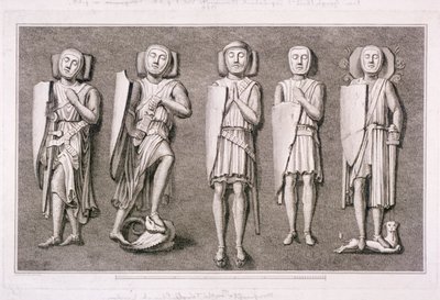 Fem ridderbilder fra Temple Church, London, 1786. av James Basire I