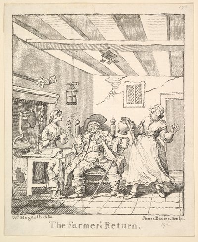 Frontispice til The Farmers Return, mars 1762. av James Basire I
