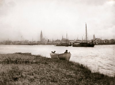Robåt ved en kanal, Rotterdam, 1898. av James Batkin