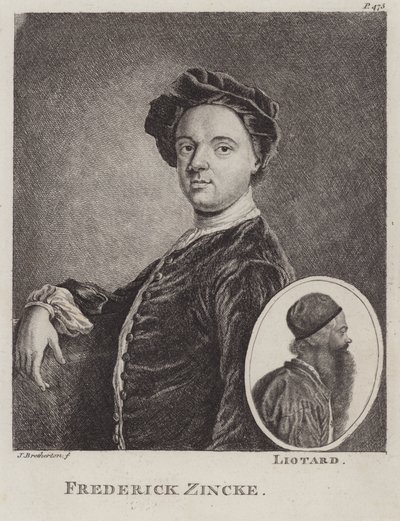 Christian Friedrich Zincke , tysk miniaturist (etsing) av James Bretherton