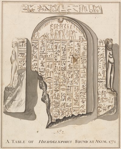 nr. 2. A. Tabell over hieroglyfer funnet ved Axum av James Bruce
