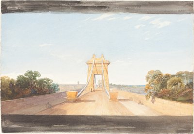 Clifton Suspension Bridge nær Bristol, ca. 1832. av James Bulwer