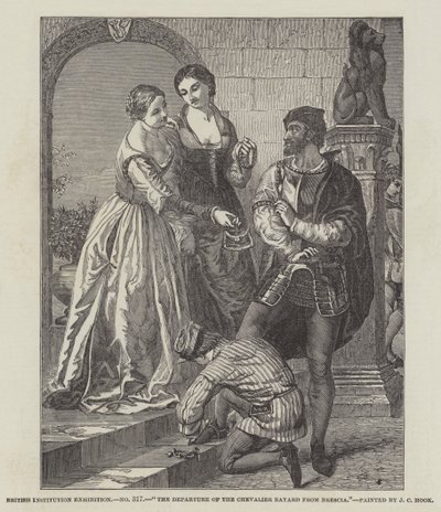 Chevalier Bayards avgang fra Brescia av James Clarke Hook