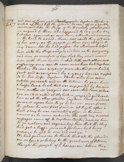 Egerton MS 2177 A f.367r Captain Cook: Journals III av James Cook