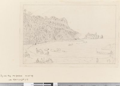 iv. En utsikt over Watering Place Tegadoo Bay, New Zealand, 23. oktober 1769 av James Cook