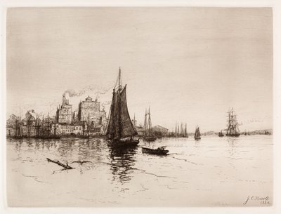 Havnescene, 1884. av James Craig Nicoll