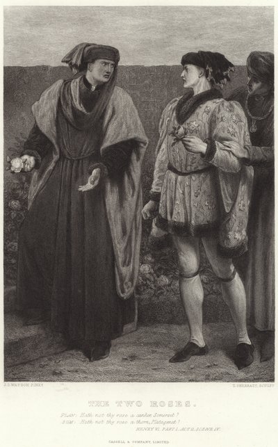 De to rosene, Henry VI, del I, akt II, scene IV av James Dawson Watson