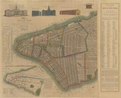 The City of New York: Longworths forklarende kart og plan, 1817. av James DeForest Stout