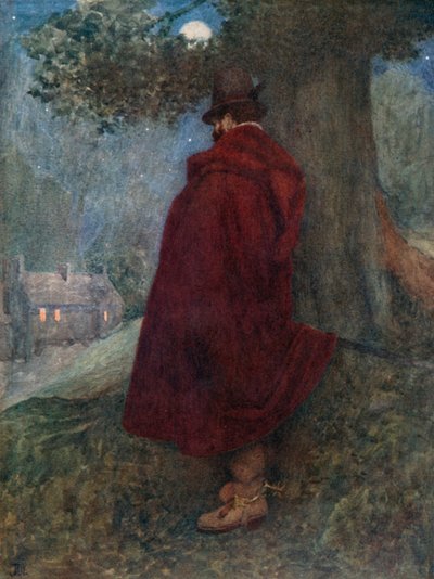 The Earl of Bothwell at Night Watching the Solitary House kalt Kirk-o-Field av James Dromgole Linton