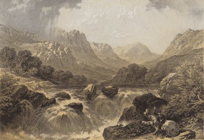 Fall of the Tummel (chromolitho) av James Duffield Harding