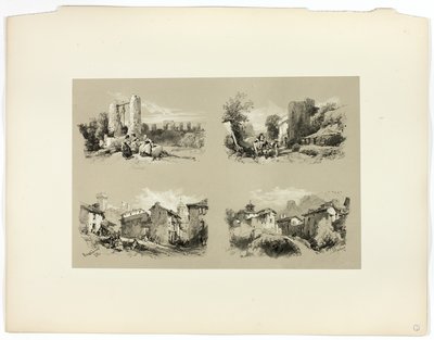 Frejus, Beaucaire, Chateau, fra Picturesque Selections av James Duffield Harding