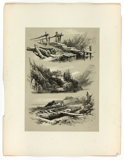Lake of Uri og Brunnen, fra Picturesque Selections av James Duffield Harding