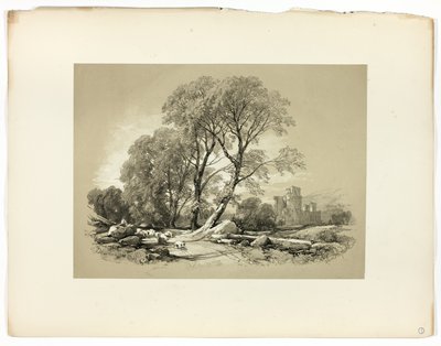 Leicester Castle, fra Picturesque Selections av James Duffield Harding